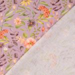 Bomullscretonne - Digitaltryck Blommor och Bär Gammalrosa