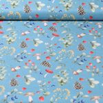 Baumwoll-Cretonne - Digitaldruck Waldfrüchte Blau