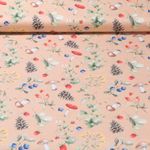 Baumwoll-Cretonne - Digitaldruck Waldfrüchte Beige