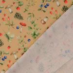 Bomull Cretonne - Digitaltryck Skogsbär Beige