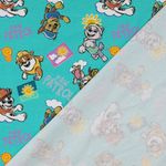 Jersey - Digitale print bloemen turquoise