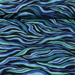 Jerseymesh - Wellen Blau Transparent