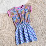 Sommersweat - French Terry Kombistoff Retro Blumen Hellblau-1