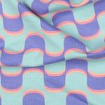 Kesä French Terry - Retro aaltoilu vaaleansininen