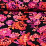 Jersey - Digitaldruck Blüten Schwarz-0