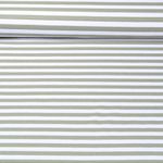 Jersey - Streifen Weiß Olive Garngefärbt