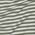 Jersey - strepen wit olijf garengeverfd