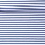 Jersey - Streifen Weiß Jeansblau Garngefärbt