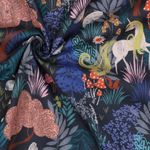 Katoenen popeline - Eenhoorns in het bos Navy