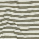 Sweat d'été - French Terry rayé Ecru Olive Teint au fil