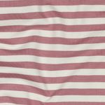 Sweat d'été - French Terry rayé Ecru Vieux rose Teint au fil