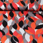 Twill de viscose - Feuilles Rouge