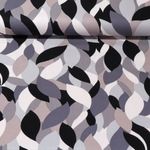 Viskose-Twill - Blätter Grau
