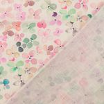 Lino - Estampado Digital Lavar Flores Blanco