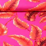 Viskose-Popeline - Palmenblätter Pink
