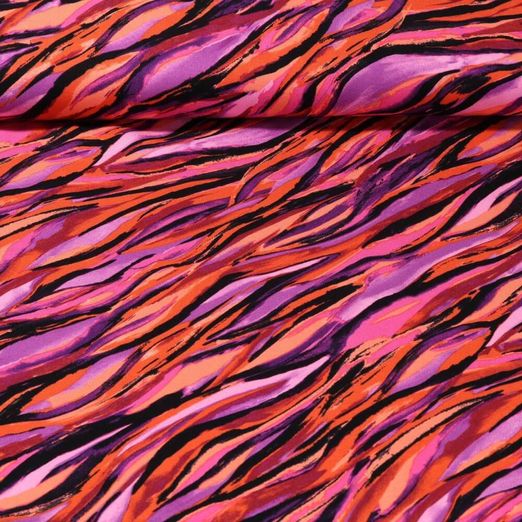 Twill de viscose - Vagues Fuchsia