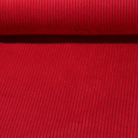 Tissu ameublement velours côtelé Medium Capri - Rouge