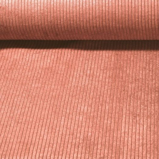 Tissu ameublement velours côtelé Medium Capri - Terracotta