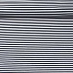 Jacquard Jersey - Streifen Midi Ecru Schwarzblau