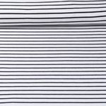 Jacquard Jersey - Streifen Maxi Ecru Schwarzblau