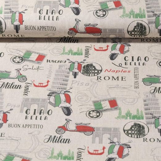 Toile canevas - Aspect lin Italie Beige