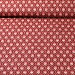Baumwoll-Cretonne - Blumenornamente Rot