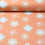 Sweat d'été - French Terry Fleurs Orange pastel