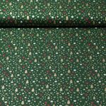 Baumwoll-Popeline - Weihnachtsbäumchen Gold Tannengrün