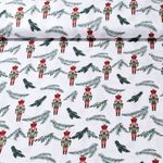 Popeline de coton - Casse-noisette et branches Ecru