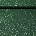 Popeline de coton - A pois Doré Vert sapin