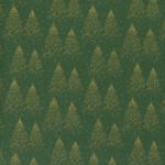 Popeline de coton - Forêt de Noël or vert sapin