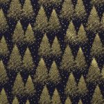 Popeline en coton - Forêt de Noël Gold Navy