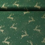 Baumwoll-Popeline - Hirsche Gold Tannengrün