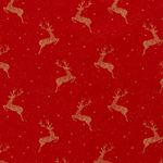 Popelina de algodón - Ciervos Oro Rojo