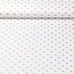 Baumwoll-Popeline - Sterne Gold Ecru