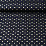 Baumwoll-Popeline - Sterne Gold Navy