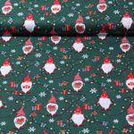 Baumwoll-Popeline - Wichtel Mit Lichterkette Dunkelgrün