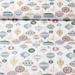 Baumwoll-Popeline - Weihnachtskugeln Mix Ecru Gold