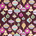 Popeline de coton - Étoiles de Noël et houx rouille or