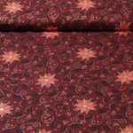 Baumwoll-Popeline - Weihnachsterne Und Ilex Rost Gold