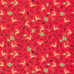 Popelín de algodón - hojas de ciervo rojo oro