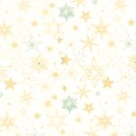 Katoen Popeline - Sterrenmix Ecru Goud