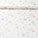 Popeline de coton - Mélange d&#039;étoiles Ecru Doré