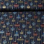 Baumwoll-Popeline - Weihnachtsschmuck Navy Gold