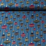 Baumwoll-Popeline - Weihnachtsschmuck Petrolblau Gold