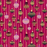 Popeline de coton - Décorations de Noël Baies Or