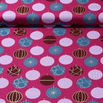 Baumwoll-Popeline - Weihnachtskugeln Beere Gold