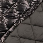 Quiltad jacka tyg - diamanter folierad svart vadderad