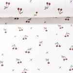 Stretchfrottee - Kirschen Ecru