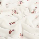 Stretchfrotté - Blommor Ecru